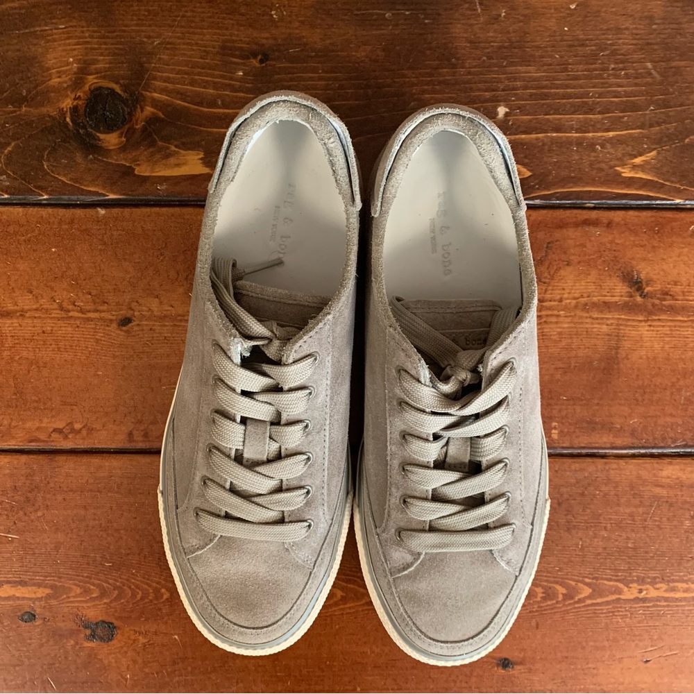 Rag & Bone RB Army Classic Low Top Cemento Suede Sneakers Shoes Size 39.5 - Picture 6 of 13